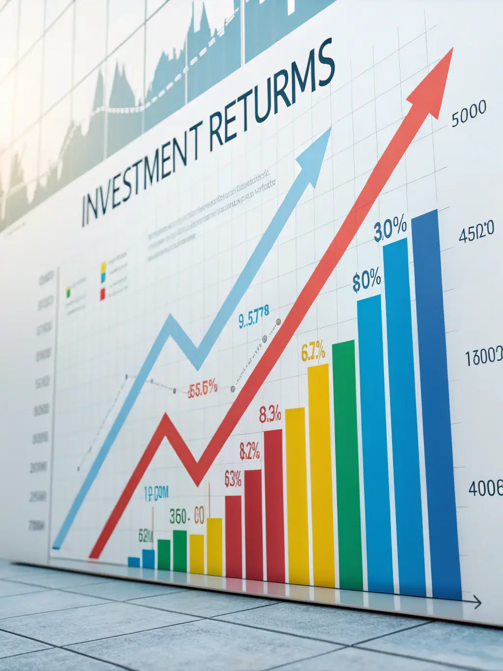 A graph showing upward trends in investment and financial growth, illustrating the potential for significant returns on investment.