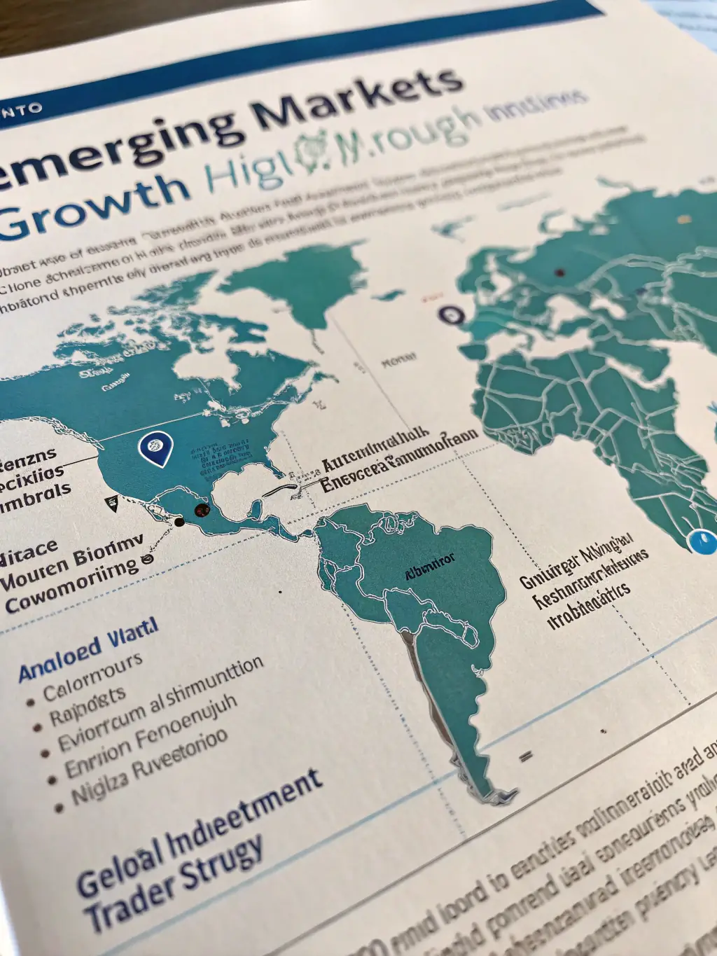 A world map highlighting key international markets, symbolizing the potential for global expansion and investment opportunities.