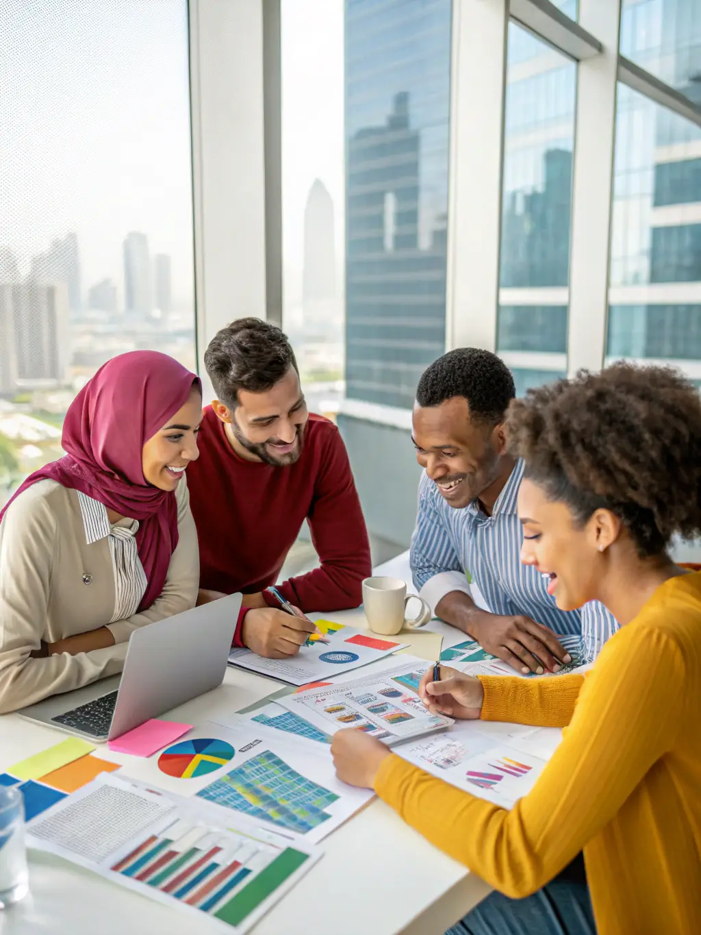 A picture of a panel discussion at an international business conference, featuring experts discussing financial growth and investment trends.